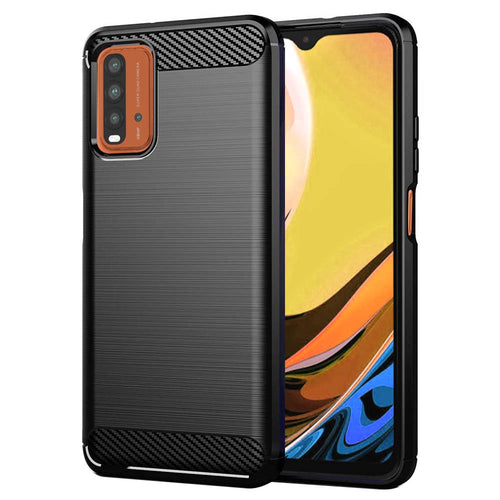 Husa pentru Xiaomi Redmi 9T, Techsuit Carbon Silicone, negru