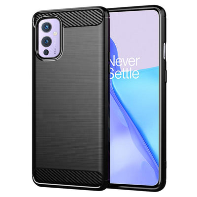 Husa pentru OnePlus 9, Techsuit Carbon Silicone, negru