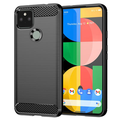 Husa pentru Google Pixel 5, Techsuit Carbon Silicone, negru