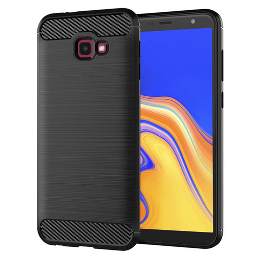 Husa pentru Samsung Galaxy J4 Plus, Techsuit Carbon Silicone, negru