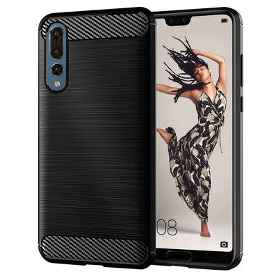 Husa pentru Huawei P20 Pro, Techsuit Carbon Silicone, negru