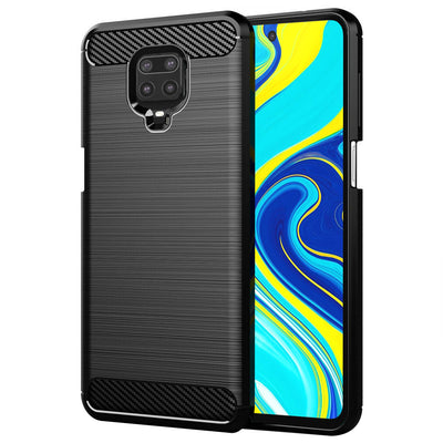 Husa pentru Xiaomi Redmi Note 9 Pro, Techsuit Carbon Silicone, negru