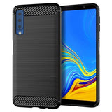 Husa pentru Samsung Galaxy A7 2018, Techsuit Carbon Silicone, negru