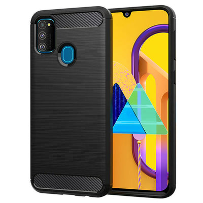 Husa pentru Samsung Galaxy M30s, Techsuit Carbon Silicone, negru