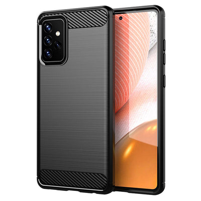 Husa pentru Samsung Galaxy A72 5G, Techsuit Carbon Silicone, negru