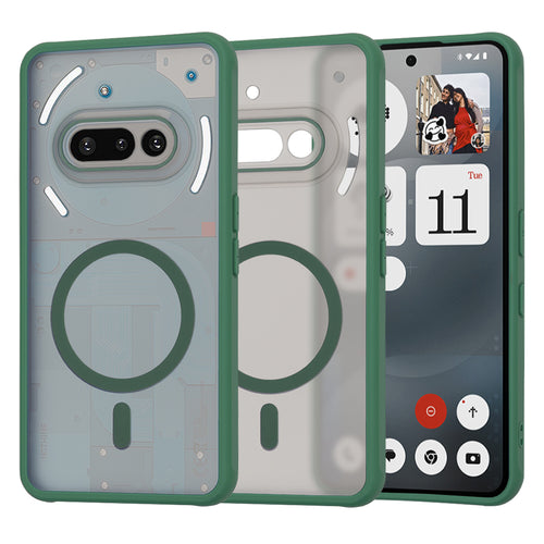 Husa pentru Nothing Phone (3a), Techsuit HaloFrost MagSafe Series, verde inchis