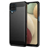 Husa pentru Samsung Galaxy A12, Techsuit Carbon Silicone, negru