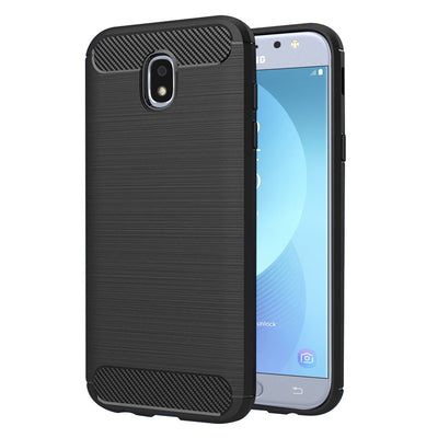 Husa pentru Samsung Galaxy J5 2017 J530, Galaxy J5 Pro 2017, Techsuit Carbon Silicone, negru