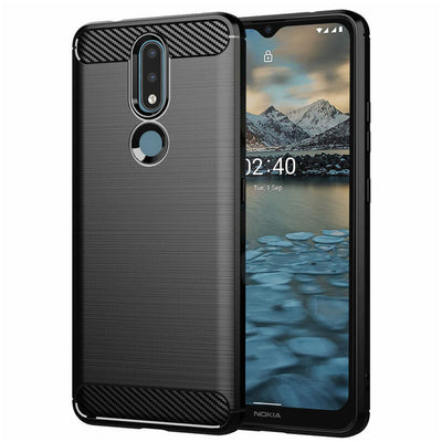 Husa pentru Nokia 2.4, Techsuit Carbon Silicone, negru