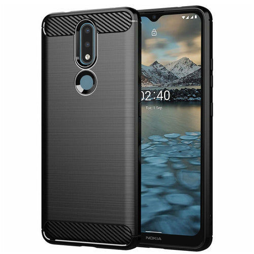 Husa pentru Nokia 2.4, Techsuit Carbon Silicone, negru