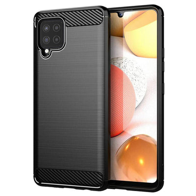 Husa pentru Samsung Galaxy A42 5G, Techsuit Carbon Silicone, negru