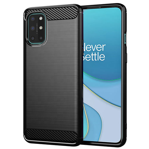Husa pentru OnePlus 8T, Techsuit Carbon Silicone, negru