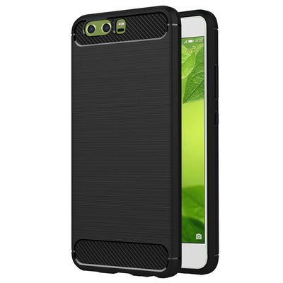 Husa pentru Huawei P10, Techsuit Carbon Silicone, negru
