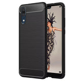 Husa pentru Huawei P20, Techsuit Carbon Silicone, negru