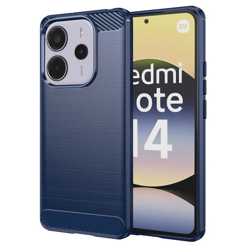 Husa pentru Xiaomi Redmi Note 14 4G (Standard), Techsuit Carbon Silicone, albastru