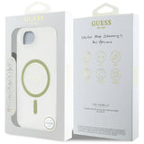 Husa pentru iPhone 16e, Guess IML Glitter Circle MagSafe (GUHMPSE4HFGERET), transparenta