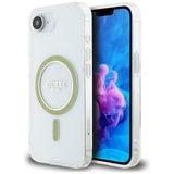 Husa pentru iPhone 16e, Guess IML Glitter Circle MagSafe (GUHMPSE4HFGERET), transparenta