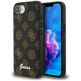 Husa pentru iPhone 16e, Guess Peony Script MagSafe (GUHMPSE4PGPYSK), negru