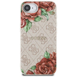 Husa pentru iPhone 16e, Guess Hardcase 4G Flower Print MagSafe (GUHMPSE4P4ROPEMCP), roz