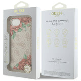 Husa pentru iPhone 16e, Guess Hardcase 4G Flower Print MagSafe (GUHMPSE4P4ROPEMCP), roz
