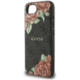 Husa pentru iPhone 16e, Guess Hardcase 4G Flower Print MagSafe (GUHMPSE4P4ROPEMCK), negru