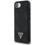 Husa pentru iPhone 16e, Guess Peony Grained Hot Stamp Triangle Logo MagSafe (GUHMPSE4PGBTMK), negru