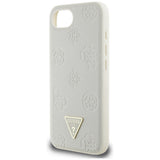 Husa pentru iPhone 16e, Guess Peony Grained Hot Stamp Triangle Logo MagSafe (GUHMPSE4PGBTME), bej