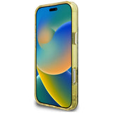 Husa pentru iPhone 16 Pro Max, Guess IML Metal Glitter 4G Circle Triangle MagSafe (GUHMP16XHG4PRTGW), maro