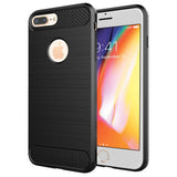 Husa pentru iPhone 8 Plus, Techsuit Carbon Silicone, albastru