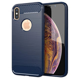 Husa pentru iPhone XS Max, Techsuit Carbon Silicone, albastru