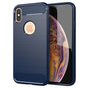 Husa pentru iPhone XS Max, Techsuit Carbon Silicone, albastru