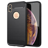 Husa pentru iPhone XS Max, Techsuit Carbon Silicone, albastru