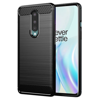Husa pentru OnePlus 8, Techsuit Carbon Silicone, negru