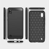 Husa pentru Samsung Galaxy A10, Techsuit Carbon Silicone, negru