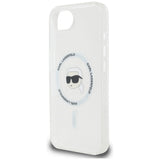 Husa pentru iPhone 16e, Karl Lagerfeld IML MagSafe (KLHMPSE4HLSKIH), alb