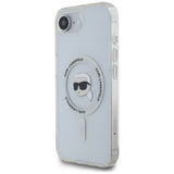 Husa pentru iPhone 16e, Karl Lagerfeld IML MagSafe (KLHMPSE4HLSKIH), alb