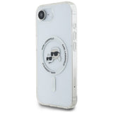 Husa pentru iPhone 16e, Karl Lagerfeld IML MagSafe (KLHMPSE4HLSKCH), alb