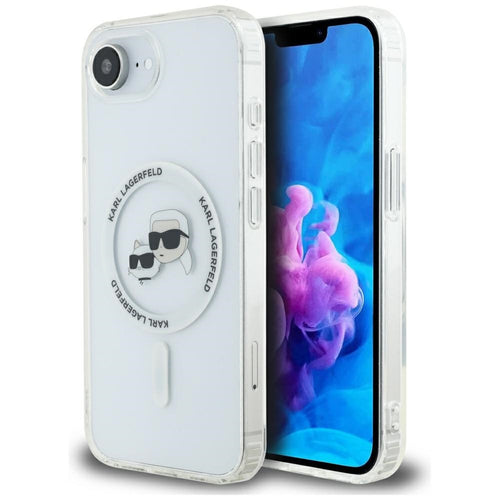 Husa pentru iPhone 16e, Karl Lagerfeld IML MagSafe (KLHMPSE4HLSKCH), alb