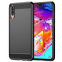 Husa pentru Samsung Galaxy A70, Techsuit Carbon Silicone, negru