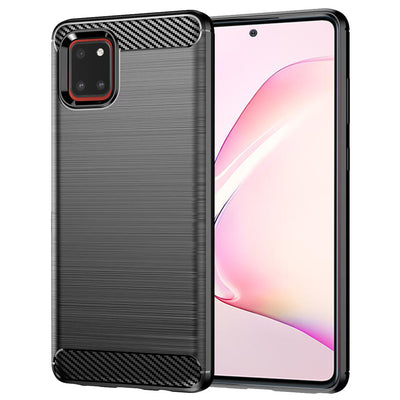 Husa pentru Samsung Galaxy Note 10 Lite, Techsuit Carbon Silicone, negru