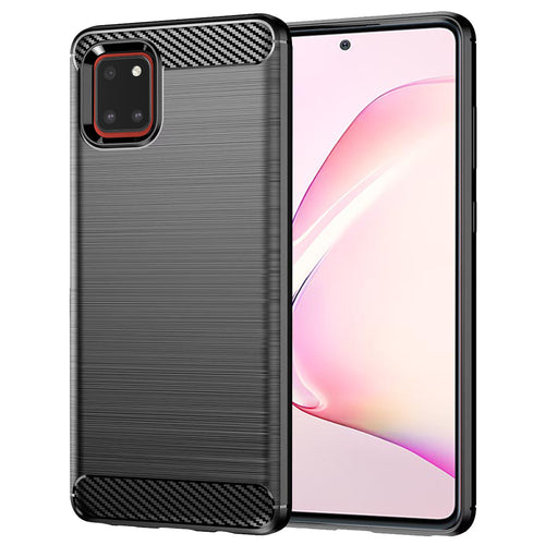 Husa pentru Samsung Galaxy Note 10 Lite, Techsuit Carbon Silicone, negru