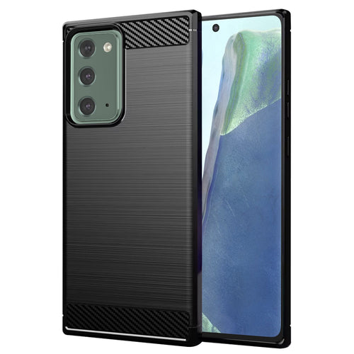 Husa pentru Samsung Galaxy Note 20, Techsuit Carbon Silicone, negru