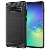 Husa pentru Samsung Galaxy S10 Plus, Techsuit Carbon Silicone, albastru