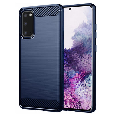 Husa pentru Samsung Galaxy S20, Techsuit Carbon Silicone, albastru