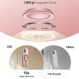 Suport de birou ESR Suction Phone Mount HaloLock (2K6500101), Hands-Free Mirror Phone Stand, Magnetic, 360° Rotation Ring, roz