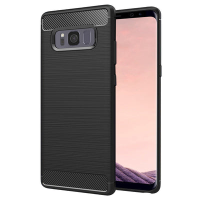 Husa pentru Samsung Galaxy S8 Plus, Techsuit Carbon Silicone, negru
