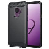 Husa pentru Samsung Galaxy S9, Techsuit Carbon Silicone, negru