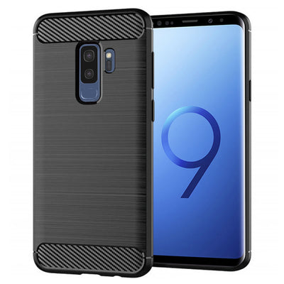 Husa pentru Samsung Galaxy S9 Plus, Techsuit Carbon Silicone, negru