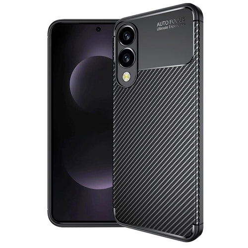 Husa pentru Samsung Galaxy S25 Edge, Techsuit CarbonFiber, negru