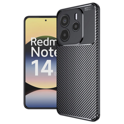Husa pentru Xiaomi Redmi Note 14 5G, Techsuit CarbonFiber, negru